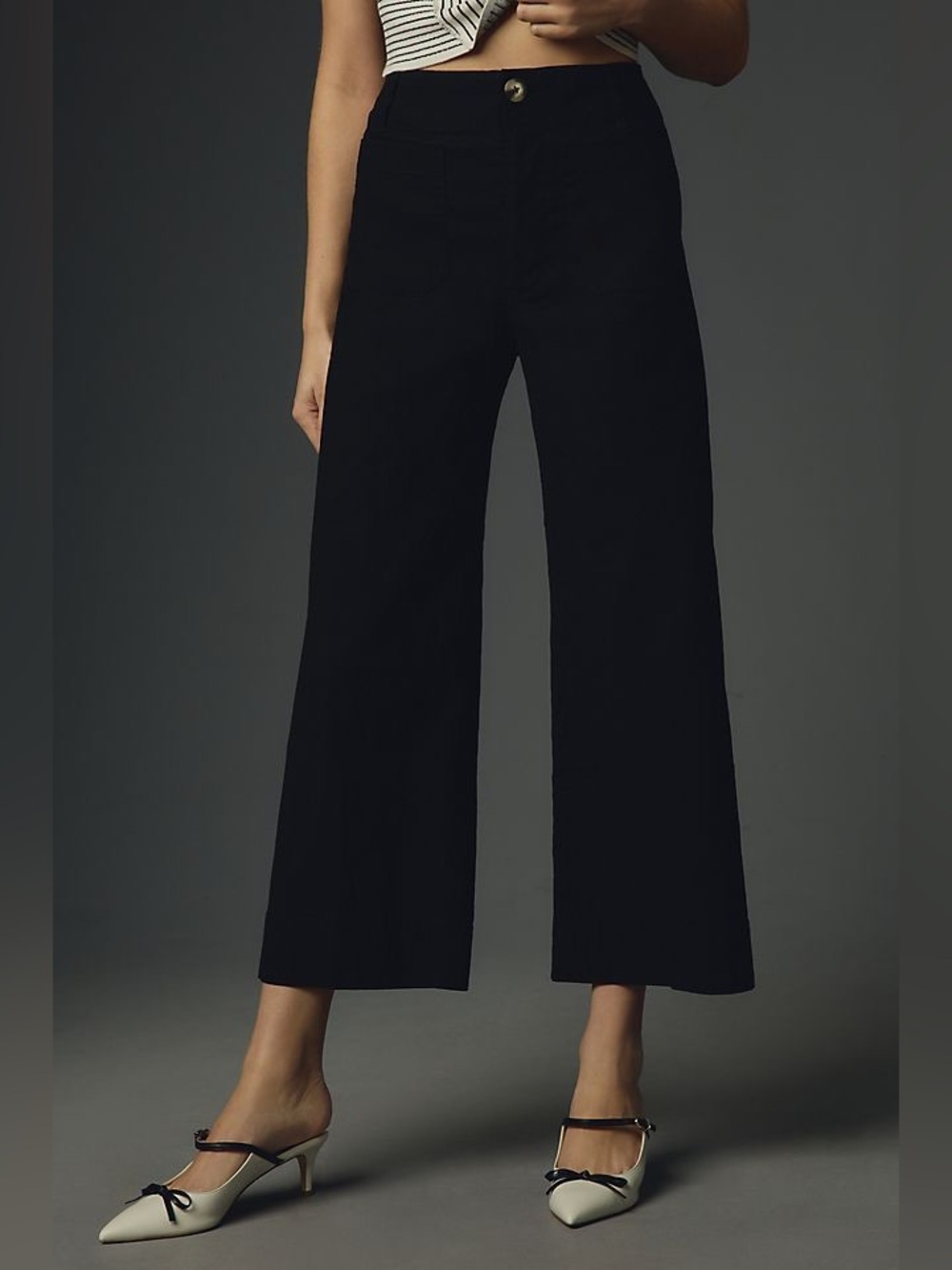 Anthropologie Maeve Colette High Rise Wide Leg Pants Magic Fabric Black size 31